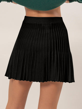 Shop HYFVE High Waist Knit Pleated Flare Mini Skirt - High-Quality U.S. Made Women’s Fashion with Free & Fast Shipping