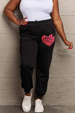 Shop Simply Love Full Size GIRL POWER Graphic Sweatpants - High-Quality U.S. Made Women’s Fashion with Free Fast Shipping