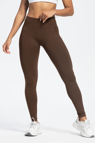 Shop Dark Brown High Waist Active Leggings - High-Quality U.S. Made Women’s Fashion with Free & Fast Shipping