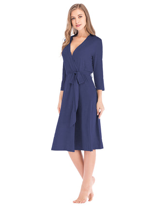 Shop Plunge Tie Front Night Dress - High-Quality U.S. Made Women’s Fashion with Free & Fast Shipping