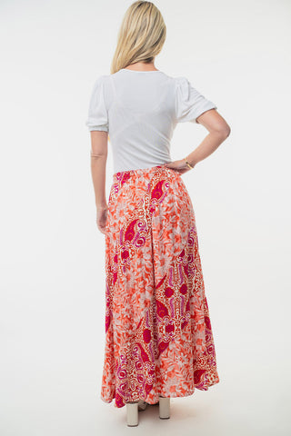 Shop White Birch Full Size High Waisted Floral Woven Skirt - High-Quality U.S. Made Women’s Fashion with Free & Fast Shipping