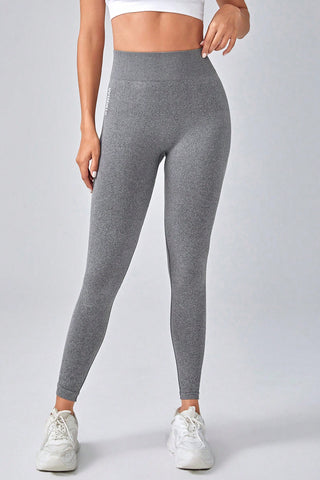 Shop Gray Wide Waistband Sports Leggings - High-Quality U.S. Made Women’s Fashion with Free & Fast Shipping