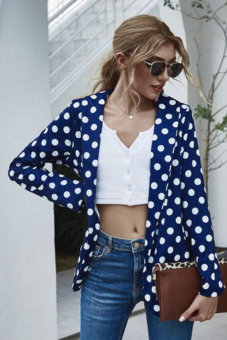 Shop Polka Dot Long Sleeve Blazer - High-Quality U.S. Made Women’s Fashion with Free & Fast Shipping