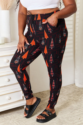 Shop Leggings Depot Full Size Holiday Tree Print Joggers - High-Quality U.S. Made Women’s Fashion with Free & Fast Shipping