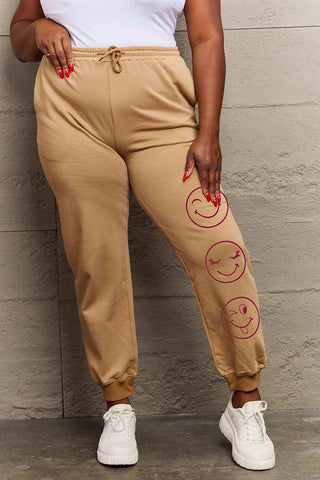 Shop Simply Love Full Size Emoji Graphic Sweatpants - High-Quality U.S. Made Women’s Fashion with Free Fast Shipping