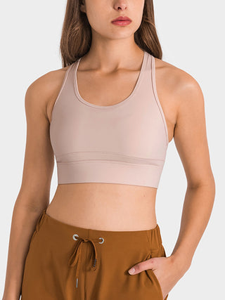 Shop Apricot Millennia Double Take Round Neck Racerback Cropped Tank - High-Quality U.S. Made Women’s Fashion with Free & Fast Shipping