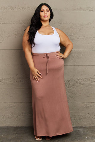 Shop Culture Code For The Day Full Size Flare Maxi Skirt in Chocolate - High-Quality U.S. Made Women’s Fashion with Free & Fast Shipping