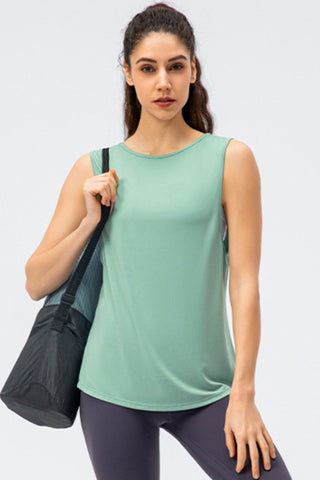 Shop Turquoise Cutout Reversible Active Tank - High-Quality U.S. Made Women’s Fashion with Free & Fast Shipping