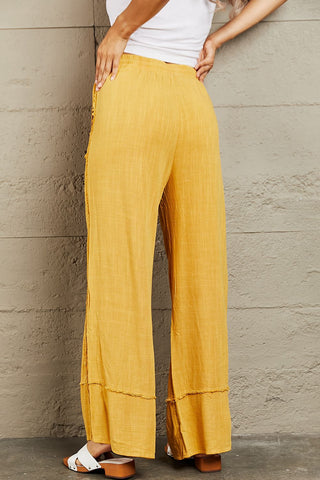 Shop HEYSON Love Me Full Size Mineral Wash Wide Leg Pants - High-Quality U.S. Made Women’s Fashion with Free & Fast Shipping