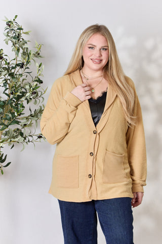 Shop Heimish Full Size Button Up Long Sleeve Cardigan - High-Quality U.S. Made Women’s Fashion with Free & Fast Shipping