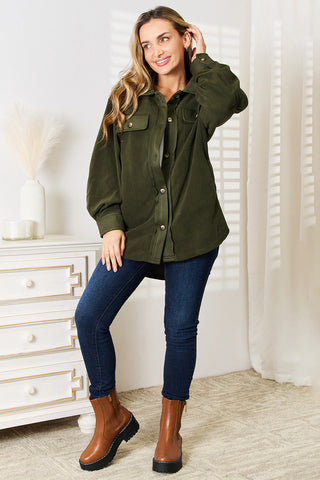 Shop Heimish Cozy Girl Full Size Button Down Shacket - High-Quality U.S. Made Women’s Fashion with Free & Fast Shipping