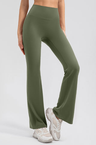 Shop Matcha Green High Waist Straight Active Pants - High-Quality U.S. Made Women’s Fashion with Free & Fast Shipping