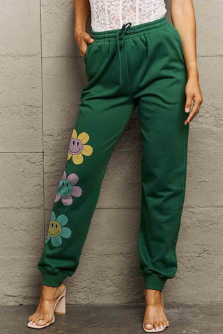 Shop Simply Love Simply Love Full Size Drawstring Flower Graphic Long Sweatpants - High-Quality U.S. Made Women’s Fashion with Free Fast Shipping