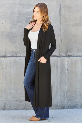 Shop Basic Bae Full Size Open Front Long Sleeve Cover Up - High-Quality U.S. Made Women’s Fashion with Free & Fast Shipping