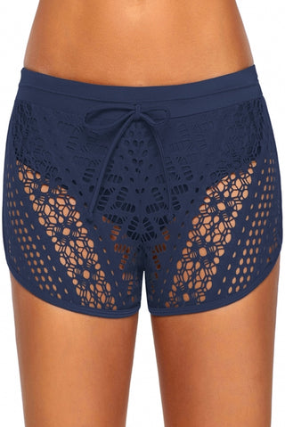 Shop Dark Blue Full Size Tied Lace Swim Bottoms - High-Quality U.S. Made Women’s Fashion with Free & Fast Shipping