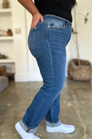 Shop Judy Blue Full Size High Waist Front Seam Detail Straight Jeans - High-Quality U.S. Made Women’s Fashion with Free & Fast Shipping