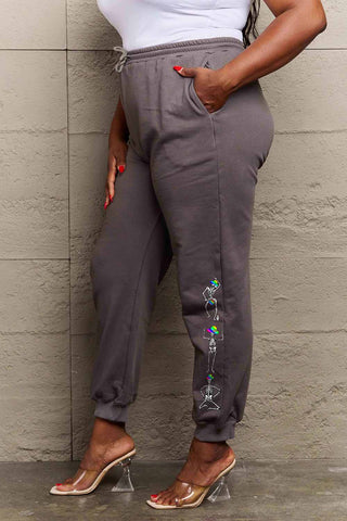 Shop Simply Love Full Size SKELETON Graphic Sweatpants - High-Quality U.S. Made Women’s Fashion with Free & Fast Shipping