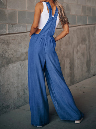 Shop Distressed Wide Leg Denim Overalls - High-Quality U.S. Made Women’s Fashion with Free Fast Shipping