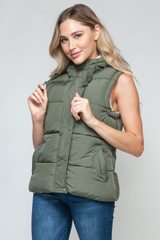 Shop Snobbish Snap and Zip Closure Hooded Vest - High-Quality U.S. Made Women’s Fashion with Free & Fast Shipping