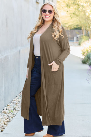 Shop Basic Bae Full Size Open Front Long Sleeve Cover Up - High-Quality U.S. Made Women’s Fashion with Free & Fast Shipping