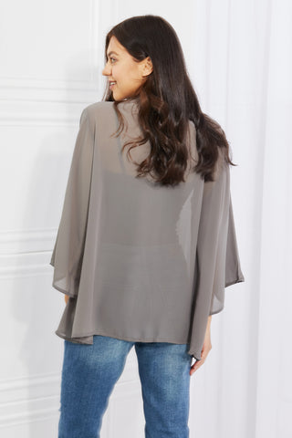 Shop Melody Just Breathe Full Size Chiffon Kimono in Grey - High-Quality U.S. Made Women’s Fashion with Free & Fast Shipping