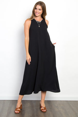 Shop Black Be Stage Midi Tank Dress with Pockets - High-Quality U.S. Made Women’s Fashion with Free & Fast Shipping