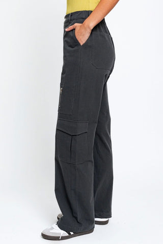 Shop Le Lis High Waisted Wide Leg Cargo Pants with Pockets - High-Quality U.S. Made Women’s Fashion with Free & Fast Shipping