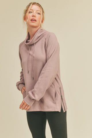 Shop Kimberly C Drawstring Side Zip Sweatshirt - High-Quality U.S. Made Women’s Fashion with Free & Fast Shipping