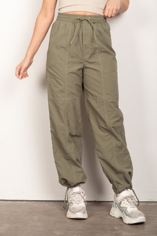 Shop OLIVE VERY J Drawstring Woven Parachute Joggers - High-Quality U.S. Made Women’s Fashion with Free & Fast Shipping