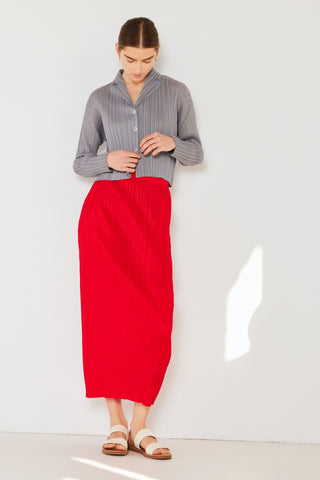 Shop Red Marina West Swim Pleated Midi Pencil Skirt - High-Quality U.S. Made Women’s Fashion with Free & Fast Shipping