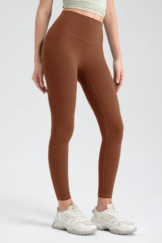 Shop Caramel Wide Waistband High Waist Sport Leggings - High-Quality U.S. Made Women’s Fashion with Free & Fast Shipping