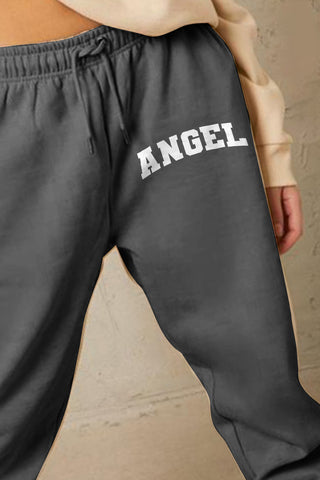 Shop Simply Love Simply Love Full Size Drawstring Angel Graphic Long Sweatpants - High-Quality U.S. Made Women’s Fashion with Free Fast Shipping