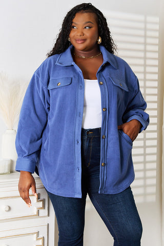 Shop Heimish Cozy Girl Full Size Button Down Shacket - High-Quality U.S. Made Women’s Fashion with Free & Fast Shipping