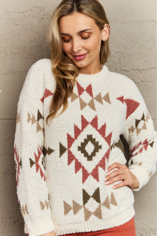 Shop HEYSON Cozy Sunday Aztec Fuzzy Sweater - High-Quality U.S. Made Women’s Fashion with Free Fast Shipping