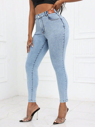 Shop High Waist Skinny Jeans with Pockets - High-Quality U.S. Made Women’s Fashion with Free & Fast Shipping