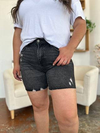 Shop Black Judy Blue Full Size High Waist Rigid Magic Denim Shorts - High-Quality U.S. Made Women’s Fashion with Free & Fast Shipping