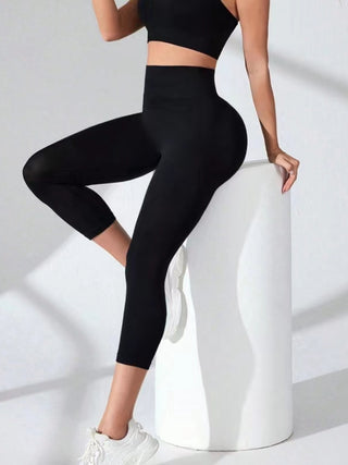 Shop High Waist Cropped Active Leggings - High-Quality U.S. Made Women’s Fashion with Free & Fast Shipping