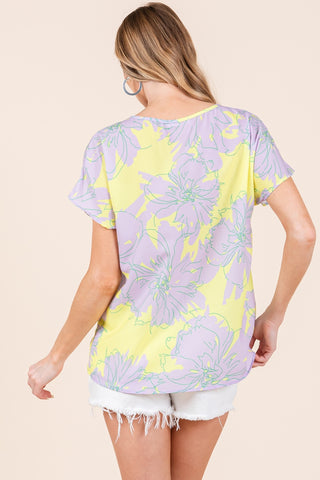 Shop BOMBOM Floral Short Sleeve T-Shirt - High-Quality U.S. Made Women’s Fashion with Free & Fast Shipping