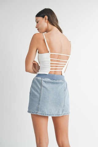 Shop MABLE Strappy Back Cropped Cami - High-Quality U.S. Made Women’s Fashion with Free Fast Shipping