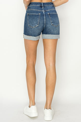 Shop RISEN High Rise Cuffed Denim Shorts - High-Quality U.S. Made Women’s Fashion with Free & Fast Shipping