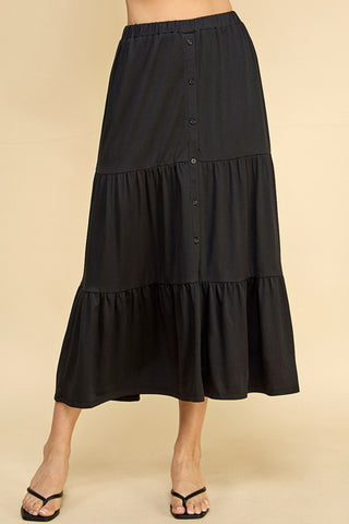 Shop Faith Apparel Tiered Midi Skirt - High-Quality U.S. Made Women’s Fashion with Free & Fast Shipping