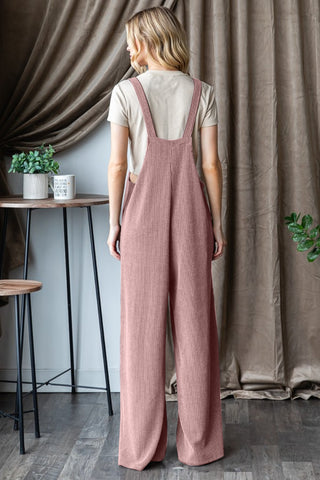 Shop Heimish Full Size Ribbed Front Pocket Sleeveless Jumpsuit - High-Quality U.S. Made Women’s Fashion with Free Fast Shipping