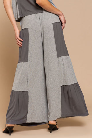 Shop POL Ribbed Contrast Wide Leg Pants - High-Quality U.S. Made Women’s Fashion with Free & Fast Shipping