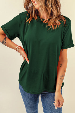 Shop Round Neck Short Sleeve T-Shirt - High-Quality U.S. Made Women’s Fashion with Free & Fast Shipping