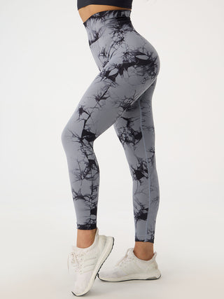 Shop Black Printed High Waist Active Pants - High-Quality U.S. Made Women’s Fashion with Free & Fast Shipping