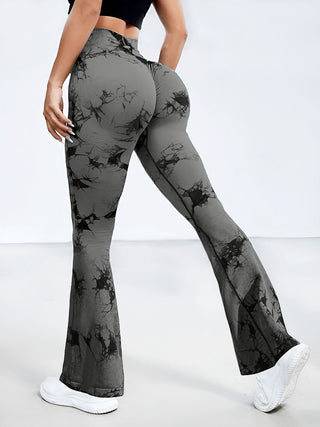 Shop Dark Gray Tie-Dye High Waist Active Leggings - High-Quality U.S. Made Women’s Fashion with Free & Fast Shipping