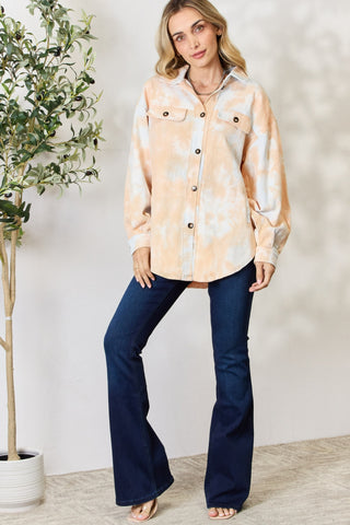 Shop BiBi Tie Dye Button Down Long Sleeve Shirt - High-Quality U.S. Made Women’s Fashion with Free & Fast Shipping