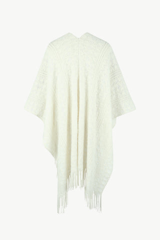 Shop Open Front Fringe Hem Poncho - High-Quality U.S. Made Women’s Fashion with Free Fast Shipping