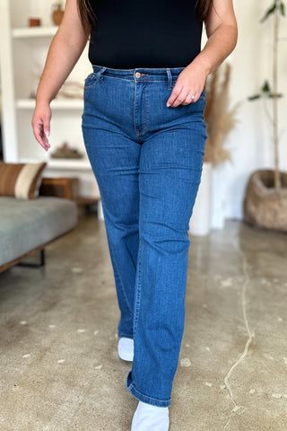 Shop Medium Judy Blue Full Size High Rise Straight Jeans - High-Quality U.S. Made Women’s Fashion with Free & Fast Shipping