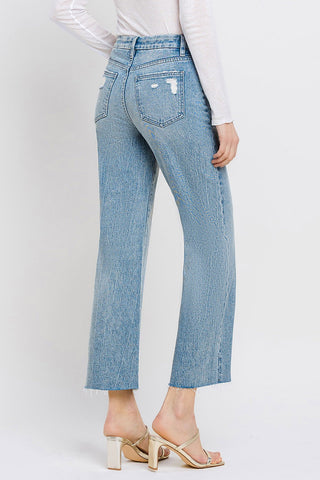 Shop Vervet by Flying Monkey Mid Rise Crop Wide Leg Jeans - High-Quality U.S. Made Women’s Fashion with Free & Fast Shipping